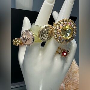 Elegant Gold Statement Women's Ring Set of 5 (C)